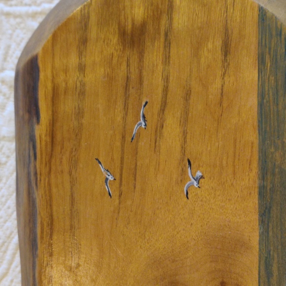 Artist F. Hammock 1985 Painting of Pelican on Pier Piling & Seagulls Flying - Picture 3 of 13